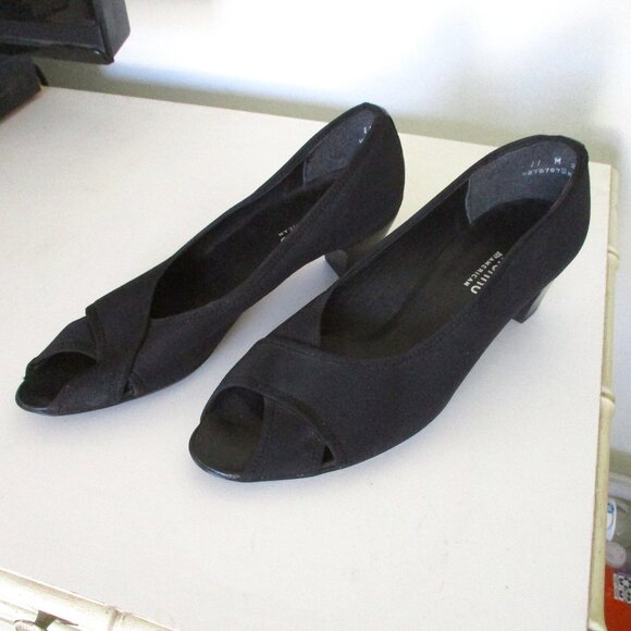 Munro American Womens Black Textile Peep Toe Pump w/ 2"Heel NWOB - Size 11M - Picture 4 of 9